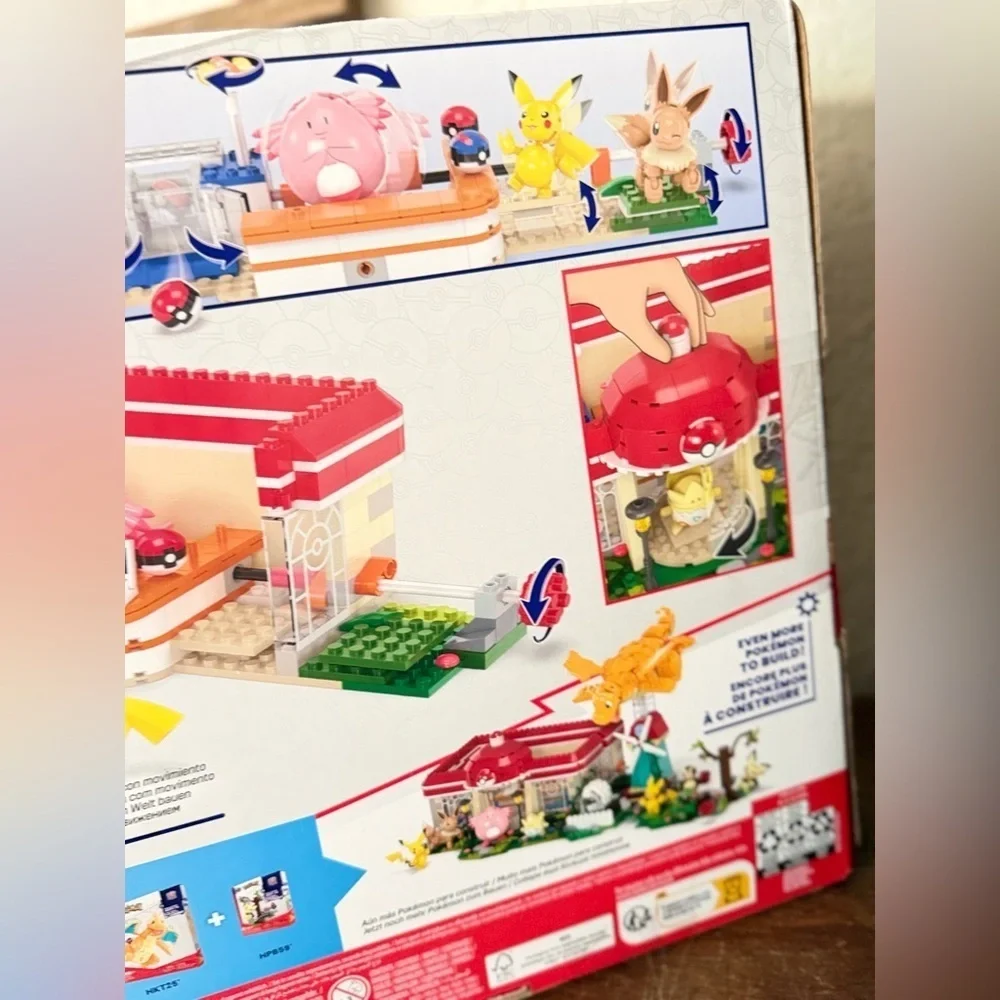 MEGA Pokemon Building Toy Kit, Forest Pokemon Center (648 Pieces) with 4 Action
